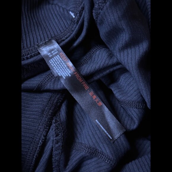 New Free People Pants Large Womens Black Cropped Ribbed Wonderland Leggings - Picture 11 of 11